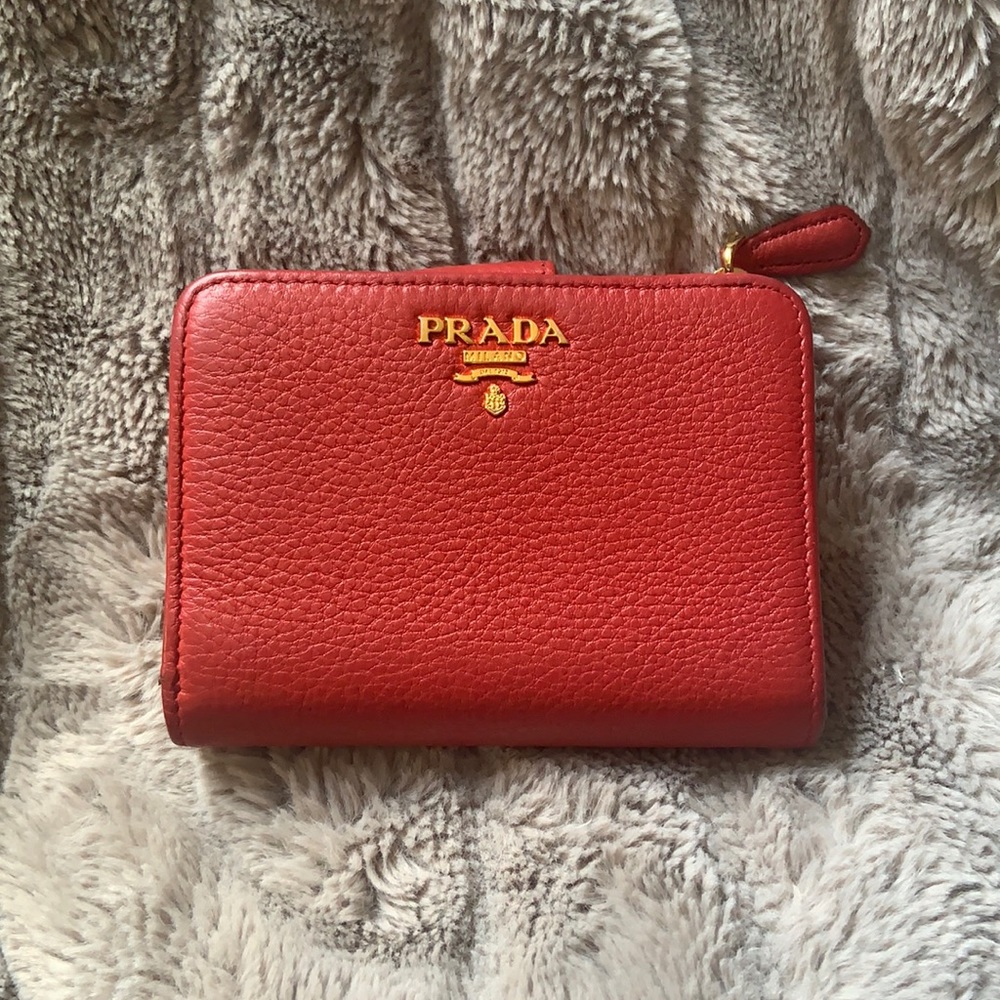 PRADA Red Leather Wallet